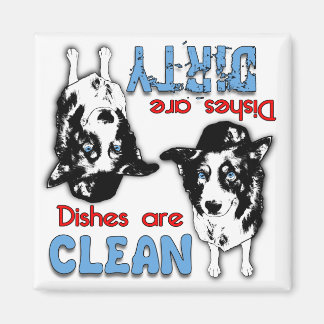 Border Collie Cartoon Dishwasher Magnet