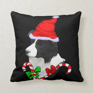 Border Collie Christmas Cushion