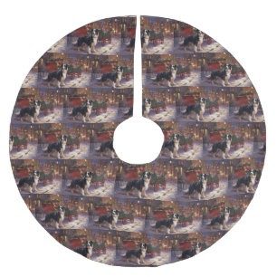 Border Collie Christmas Festive Season Brushed Polyester Tree Skirt