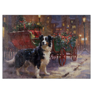 Border Collie Christmas Festive Season  Cutting Board