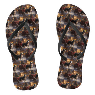 Border Collie Christmas Festive Season Jandals