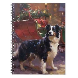 Border Collie Christmas Festive Season Notebook