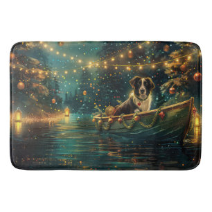 Border Collie Christmas Festive Voyage Bath Mat