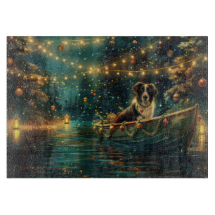 Border Collie Christmas Festive Voyage Cutting Board