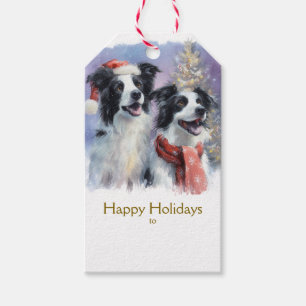 Border Collie Christmas Gift Tag