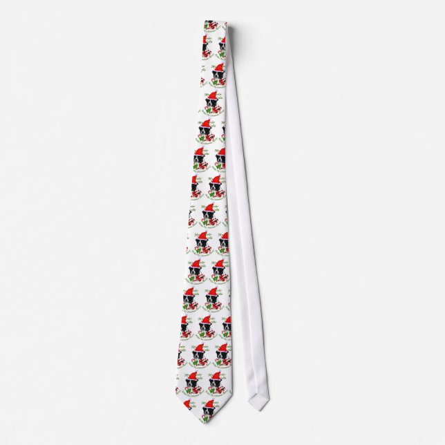 Border Collie Christmas Gifts Tie (Front)