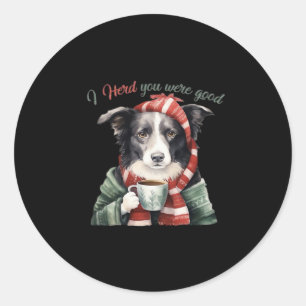 Border collie Christmas Jumper Essential T-Shirt Classic Round Sticker