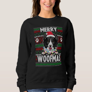Border Collie Christmas Lights Dog Lovers Xmas Paj Sweatshirt