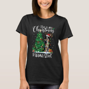 Border Collie Christmas Lights Pajama Dog Xmas T-Shirt
