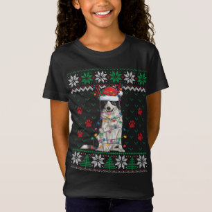Border Collie Christmas Lights Santa Reindeer Ugly T-Shirt