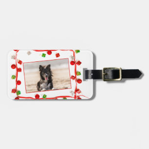 Border Collie Christmas Luggage Tag