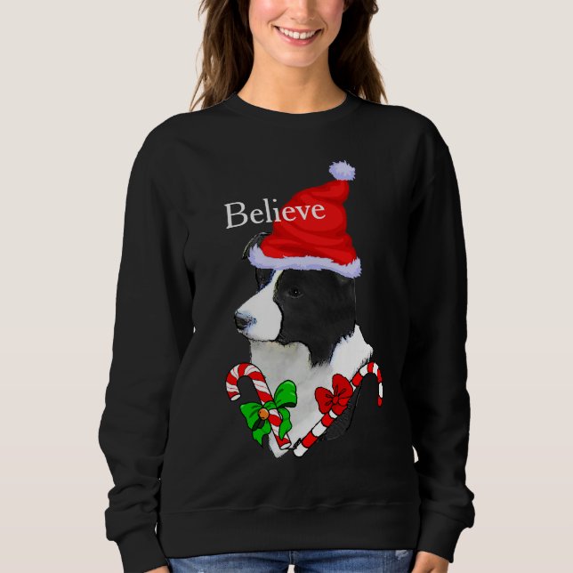 Border Collie Christmas Merry Sweatshirt (Front)