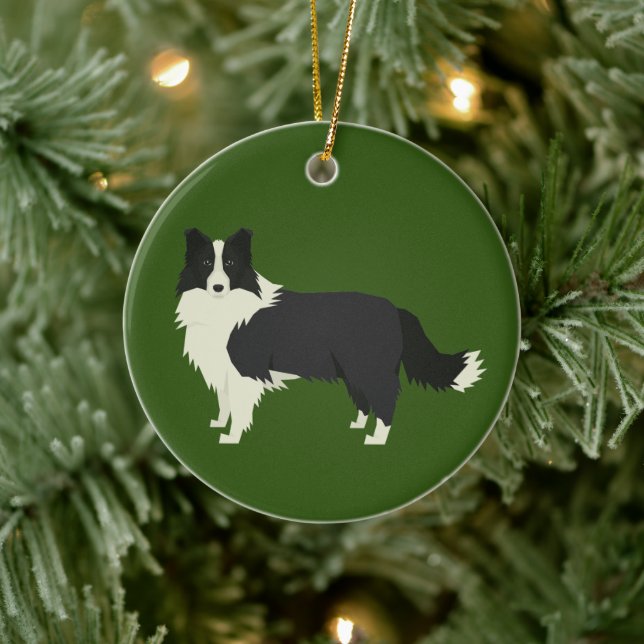 Border Collie Christmas Ornament (Tree)