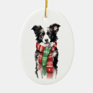 Border Collie Christmas Ornament – Festive Holiday