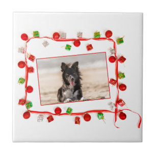 Border Collie Christmas Tile