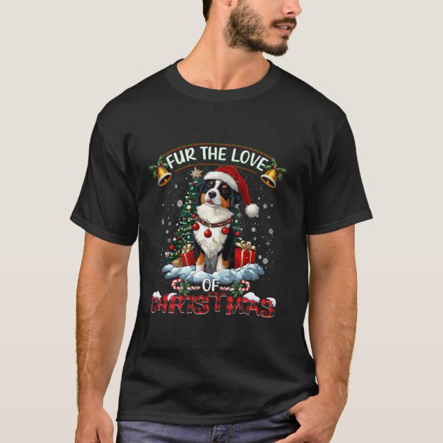 Border Collie Christmas Tree Decorations Dog Lover T-Shirt (Front)