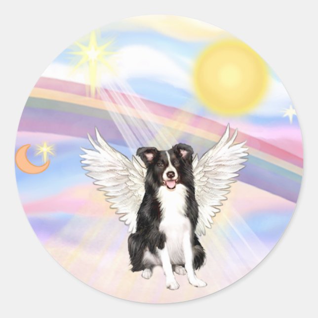 Border Collie Classic Round Sticker (Front)