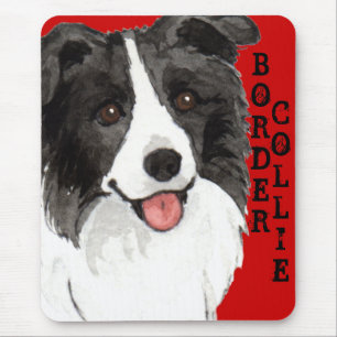 Border Collie Colour Block Mouse Pad