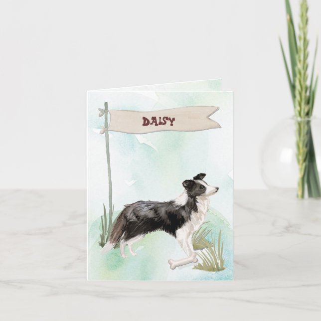 Border Collie Congratulations on New Dog Note Card (Front)