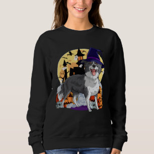 Border Collie Cute Dog Halloween Witch Pumpkin Sweatshirt