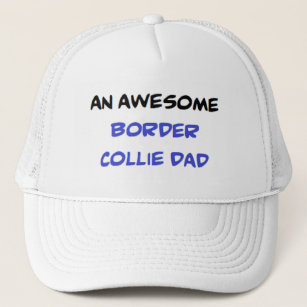border collie dad, awesome trucker hat