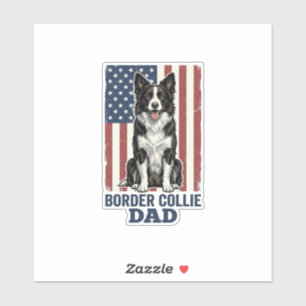 Border Collie Dad Patriotic Vintage Dog Shirt Desi