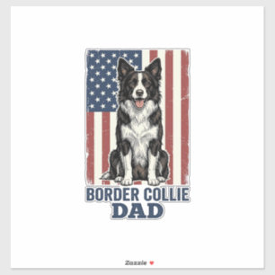 Border Collie Dad Patriotic Vintage Dog Shirt Desi