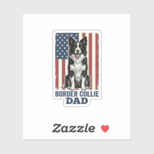 Border Collie Dad Patriotic Vintage Dog Shirt Desi