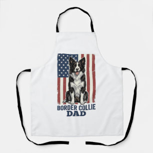Border Collie Dad Patriotic Vintage Dog Shirt Desi Apron