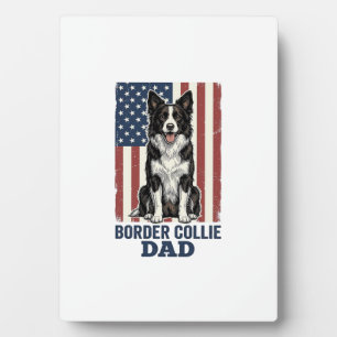 Border Collie Dad Patriotic Vintage Dog Shirt Desi Plaque