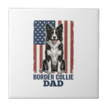 Border Collie Dad Patriotic Vintage Dog Shirt Desi Tile<br><div class="desc">Border Collie Dad Patriotic Vintage Dog Shirt Design_1</div>