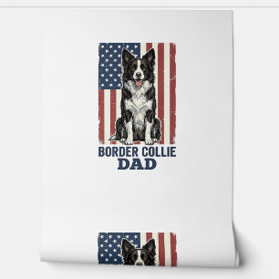 Border Collie Dad Patriotic Vintage Dog Shirt Desi Wallpaper