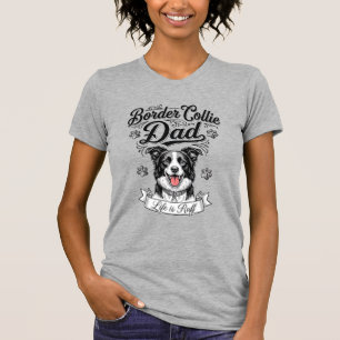 Border Collie Dad Vintage Engraving Dog Shirt Desi