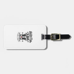 Border Collie Dad Vintage Engraving Dog Shirt Desi Luggage Tag