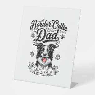 Border Collie Dad Vintage Engraving Dog Shirt Desi Pedestal Sign