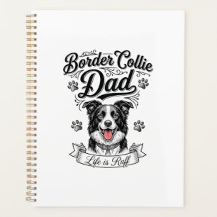 Border Collie Dad Vintage Engraving Dog Shirt Desi Planner