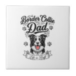 Border Collie Dad Vintage Engraving Dog Shirt Desi Tile<br><div class="desc">Border Collie Dad Vintage Engraving Dog Shirt Design_1</div>