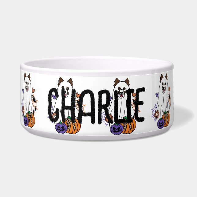 Border Collie Dark Brown Halloween Ghost Dog (Front)