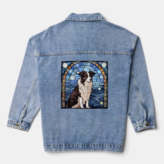 Border Collie  Denim Jacket (Back)