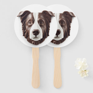 Border Collie Dog 3D Inspired Hand Fan