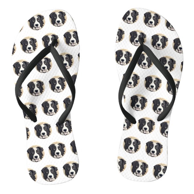 Border Collie Dog 3D Inspired  Jandals (Footbed)