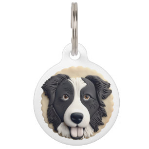 Border Collie Dog 3D Inspired  Pet Tag