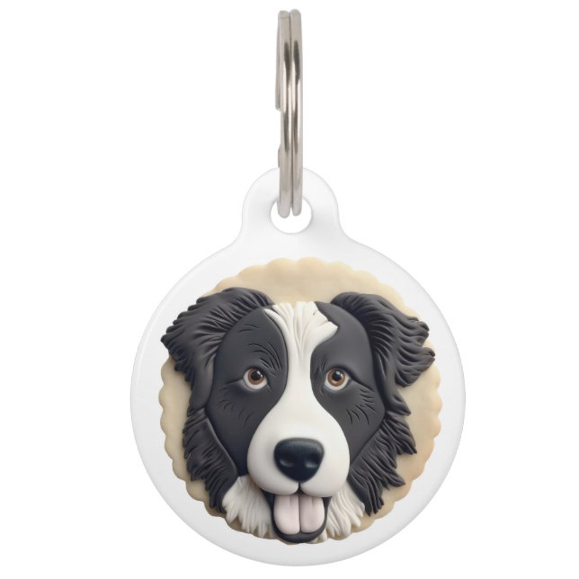 Border Collie Dog 3D Inspired  Pet Tag (Front)