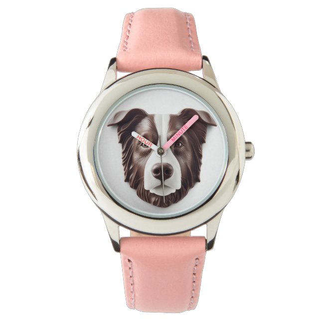 Border Collie Dog 3D Inspired Watch (Front)