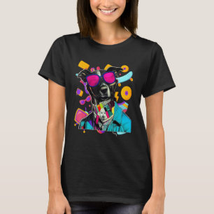 Border Collie Dog 80s Retro Pop Dog T-Shirt