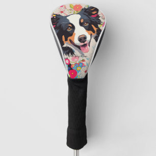 Border Collie Dog and Flowers  002 - Tailor jewel Golf Head Cover