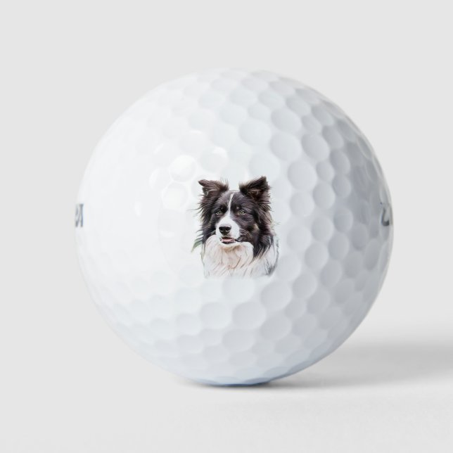 Border Collie Dog Animal Golf Balls (Front)