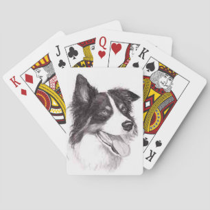 Border Collie Dog Art Playing Cards