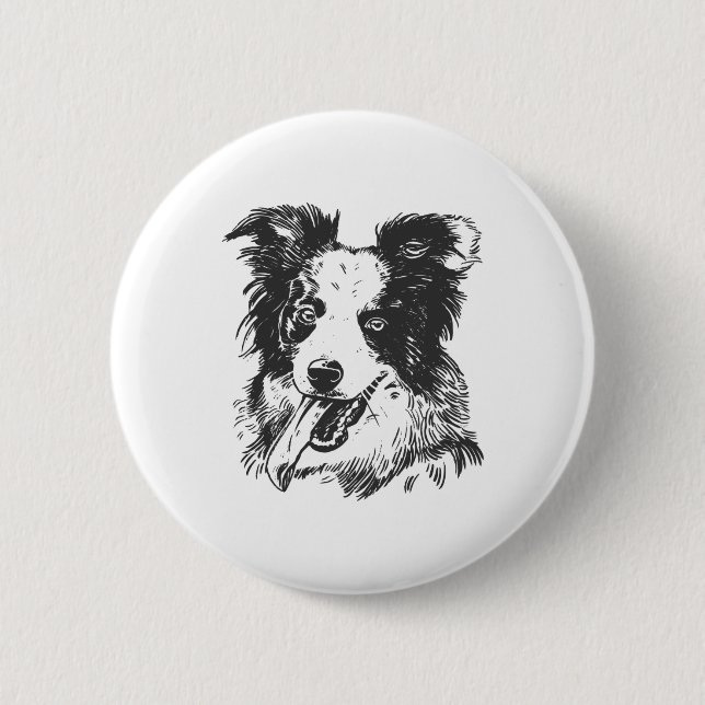 Border Collie Dog - Aussie Lover 6 Cm Round Badge (Front)