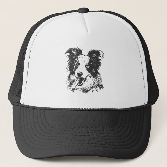 Border Collie Dog - Aussie Lover Trucker Hat (Front)